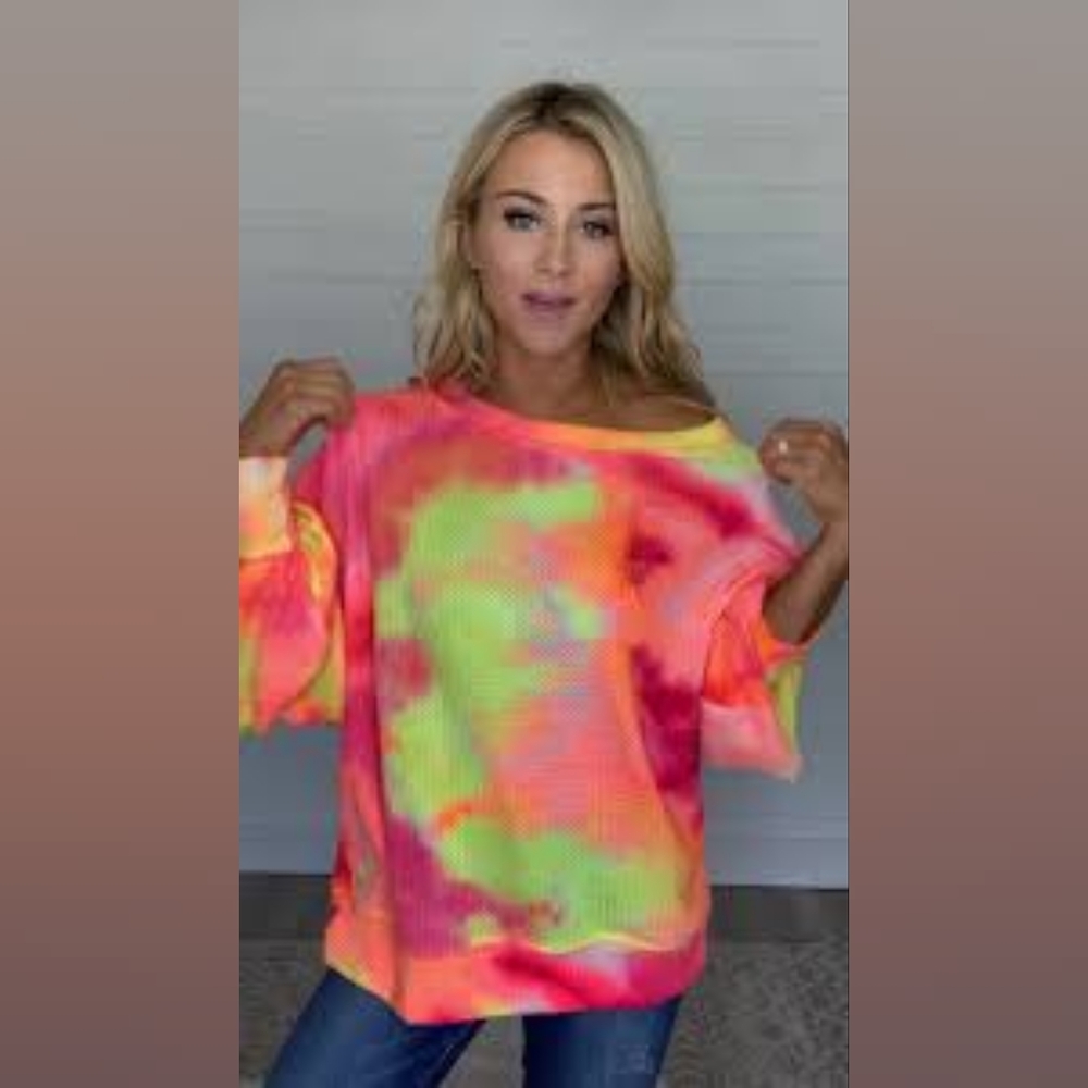 Pink Lily - Break of Dawn Tie Dye Blouse